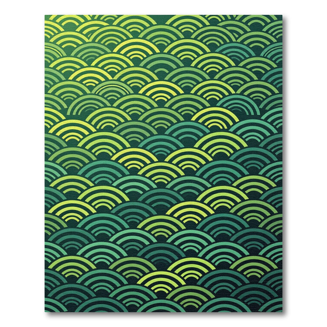 Green Gradient Scale Wave Rug