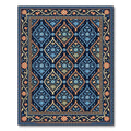 Midnight Navy Floral Damask Medallion Rug