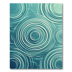 Teal Water Ripple Concentric Circles Rug