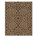 Elegant Bronze Geometric Starry Filigree Rug