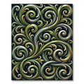 Antique Sage Green Ornate Scrollwork Rug