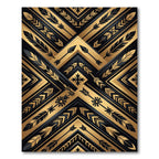 Golden Arrow Geometric Feather Art Rug