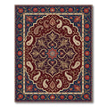 Deep Burgundy Paisley Floral Medallion Rug