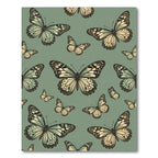 Sage Green Whimsical Butterfly Garden Rug