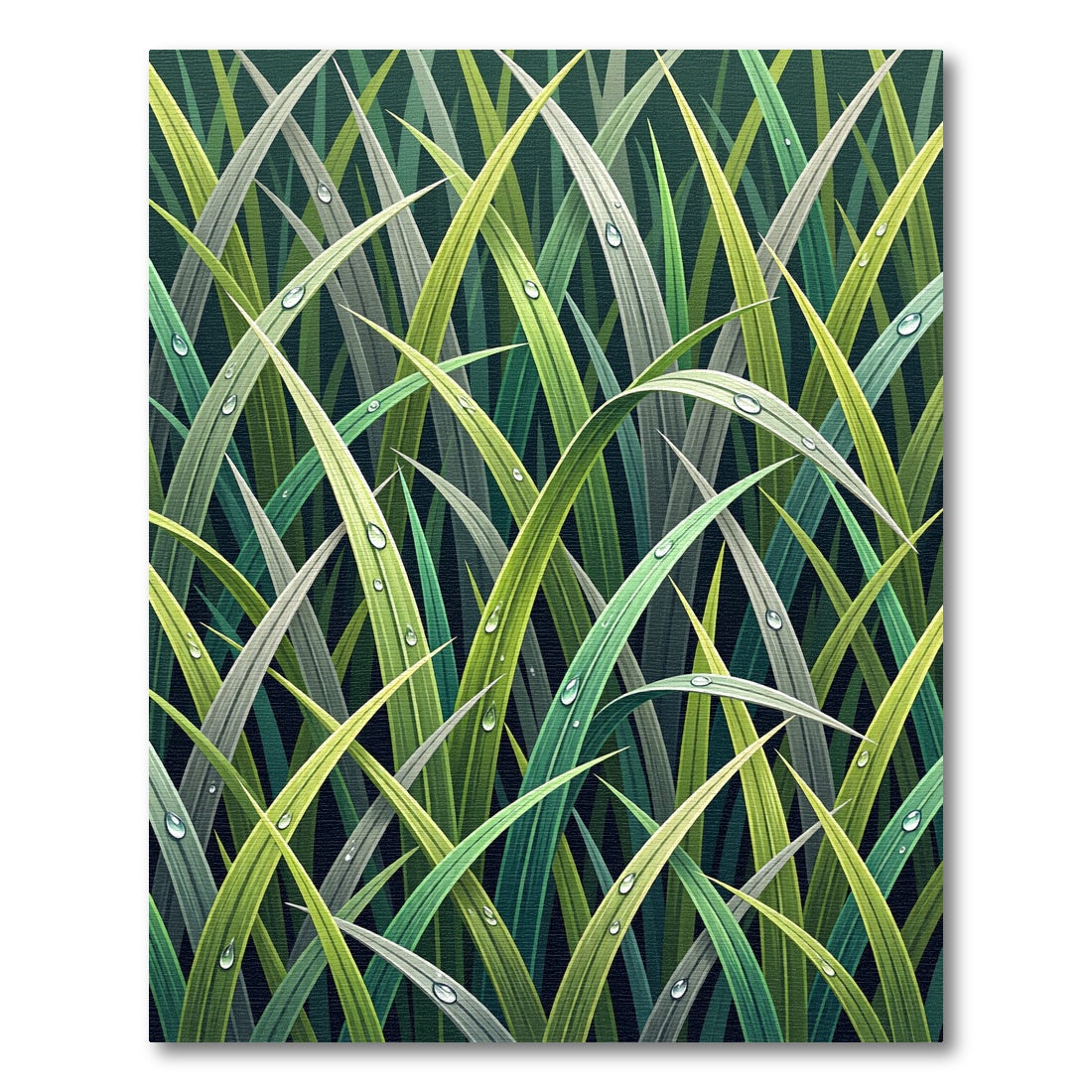 Lush Dewy Grass Blade Meadow Rug