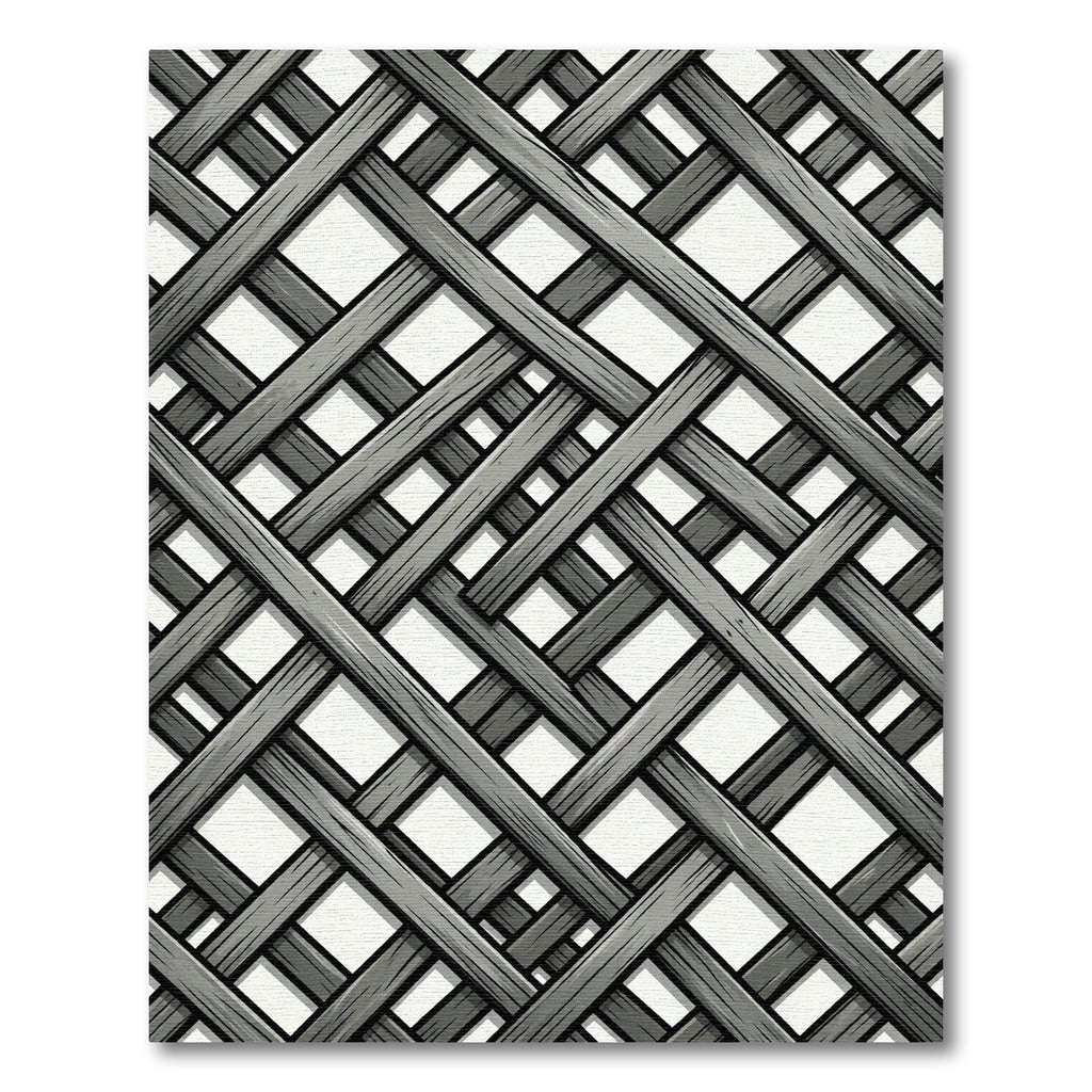 Rustic Gray Wood Lattice Rug