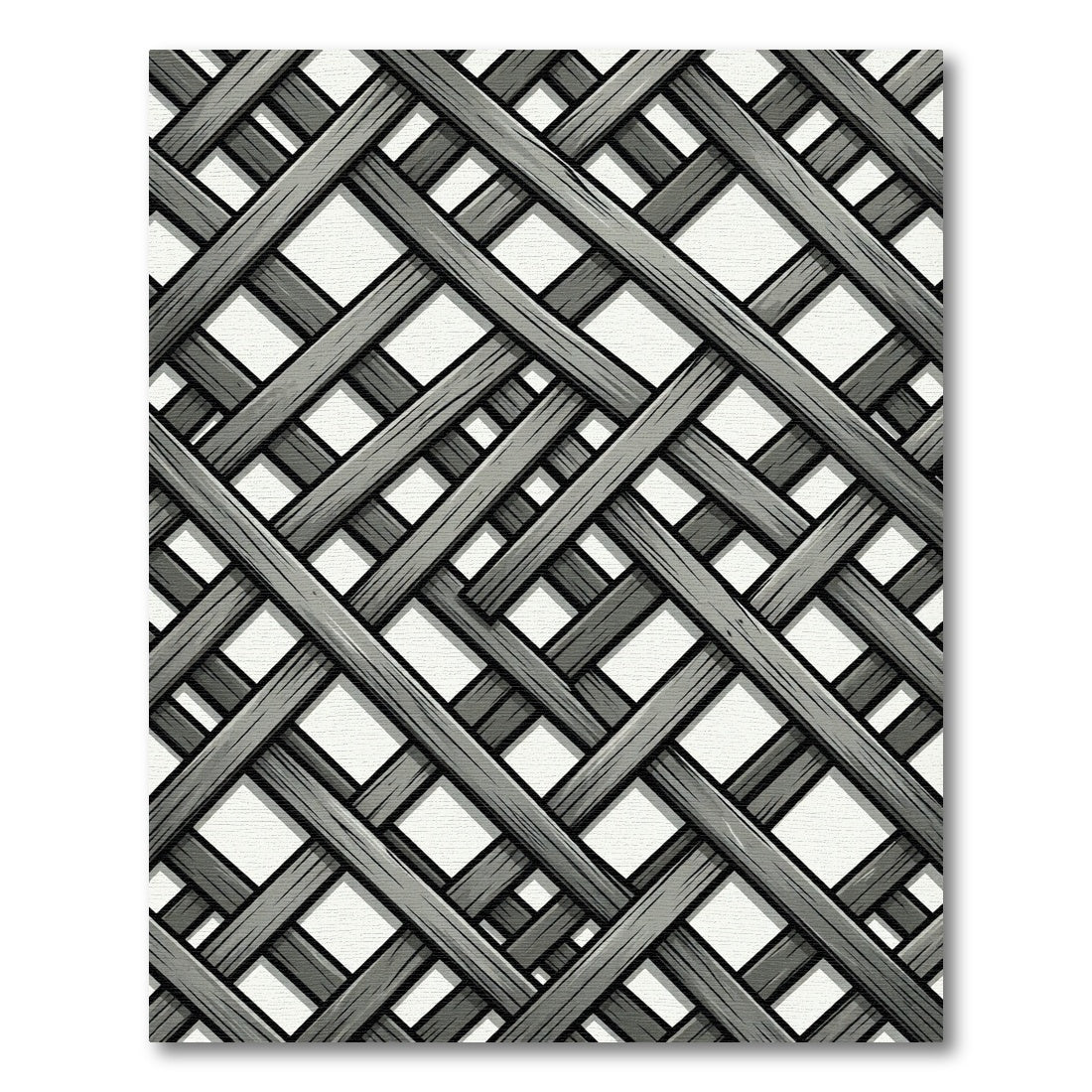 Rustic Gray Wood Lattice Rug