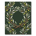 Elegant Olive Branch Botanical Wreath Rug