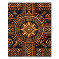 Symmetrical Amber Geometric Sunburst Rug