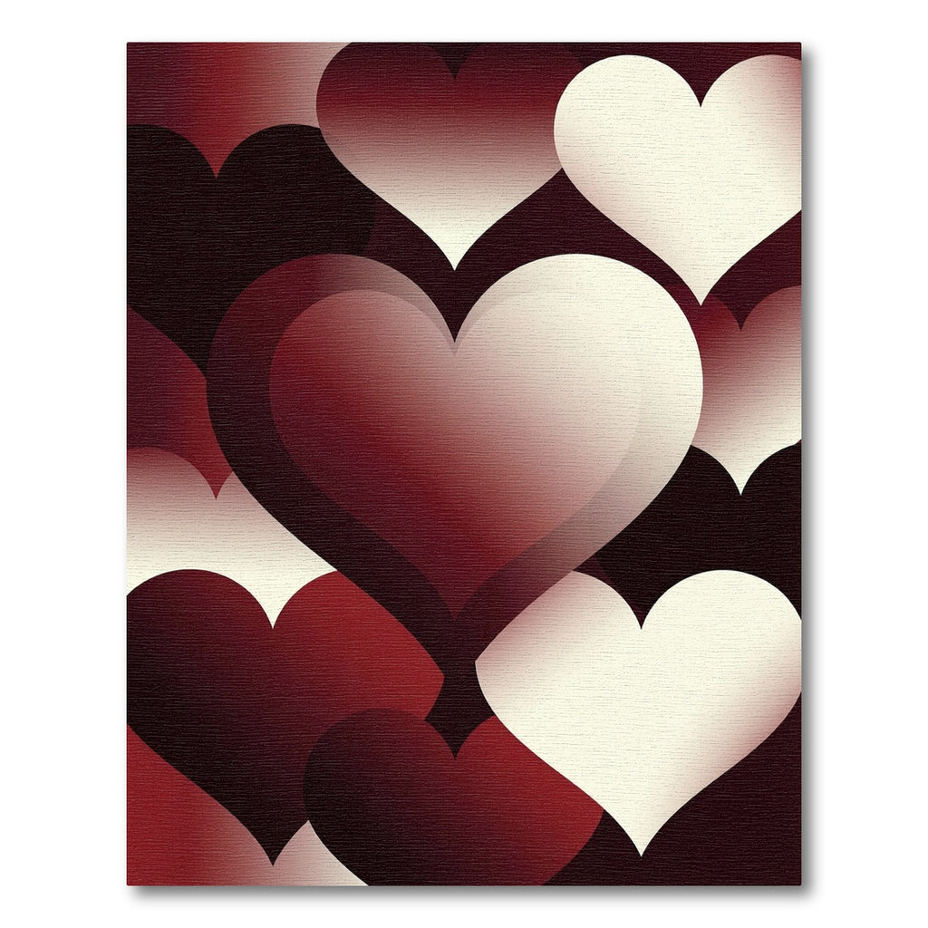 Romantic Crimson Gradient Heart Illustration Rug