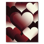 Romantic Crimson Gradient Heart Illustration Rug