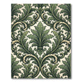 Elegant Emerald Green Acanthus Damask Rug