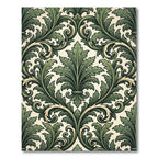 Elegant Emerald Green Acanthus Damask Rug