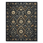 Elegant Gold Floral Trellis Damask Rug