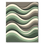 Organic Sage and Taupe Wavy Layers Rug