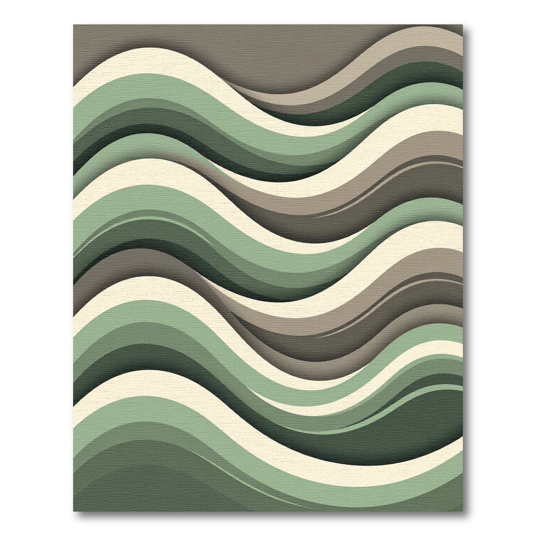 Organic Sage and Taupe Wavy Layers Rug