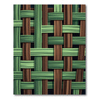 Woven Forest Green and Brown Grid Rug