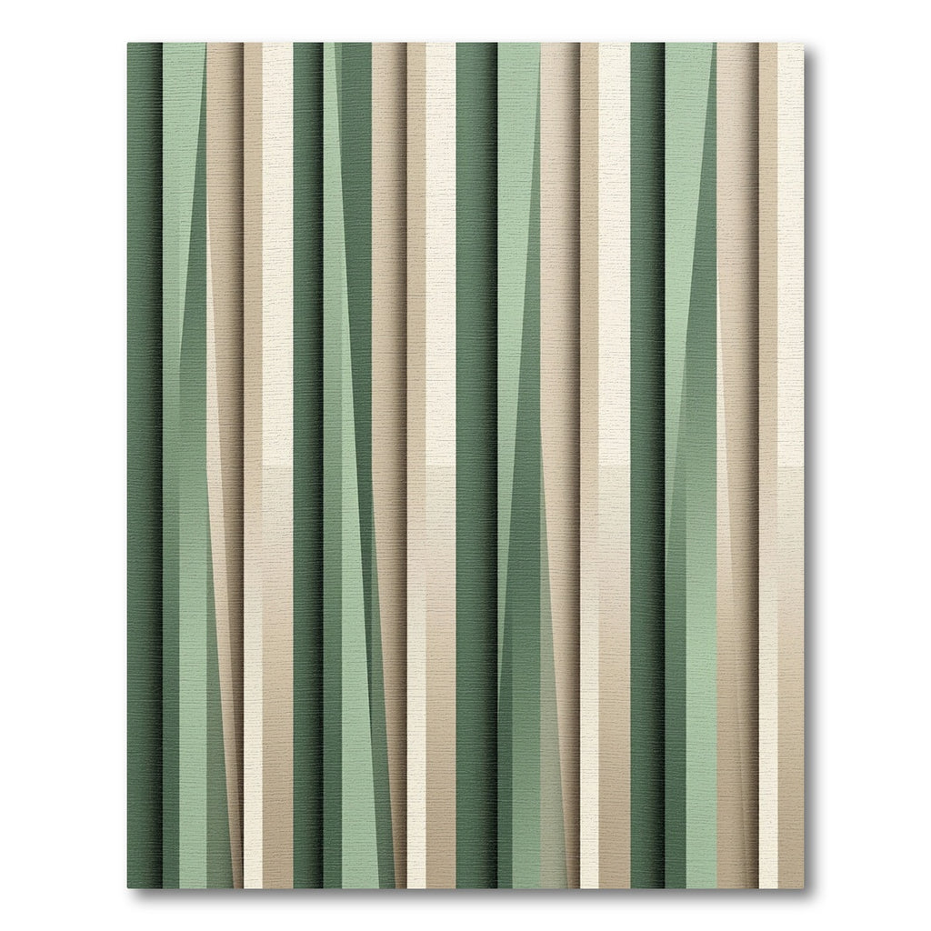 Modern Sage and Neutral Vertical Stripe Rug