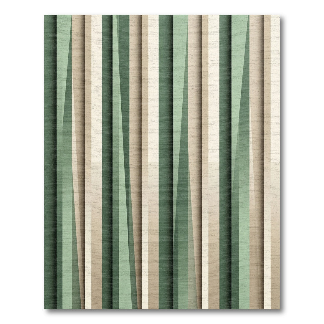 Modern Sage and Neutral Vertical Stripe Rug