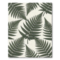 Lush Green Tropical Fern Botanical Focus Rug