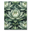 Sage Green Lotus Water Lily Rug