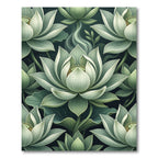 Sage Green Lotus Water Lily Rug