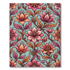 Tangerine Coral Floral Vine Rug
