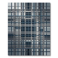 Modern Blue White Geometric Grid Rug