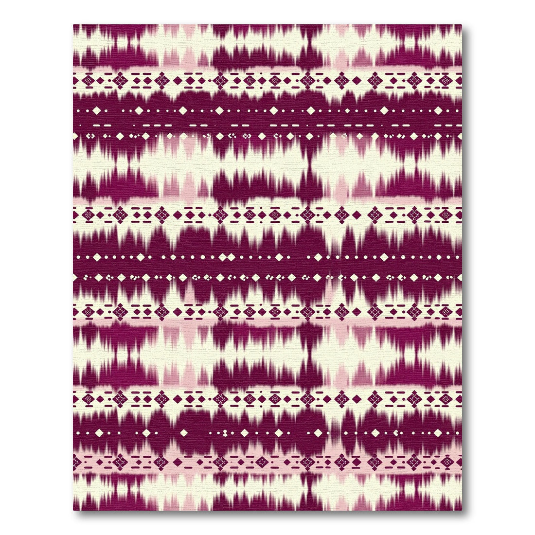Deep Magenta Tribal Stripe Rug