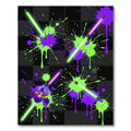 Neon Glow Splatter Electric Iris Art Rug