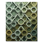Sage Hexagonal Geometric Olive Mosaic Rug