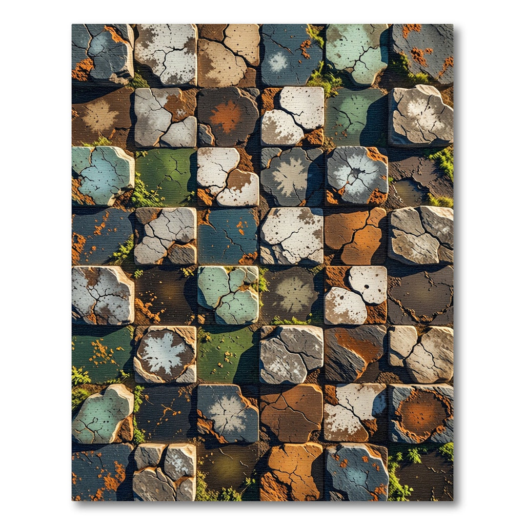 Cracked Earth Tumbled Stone Mosaic Rug