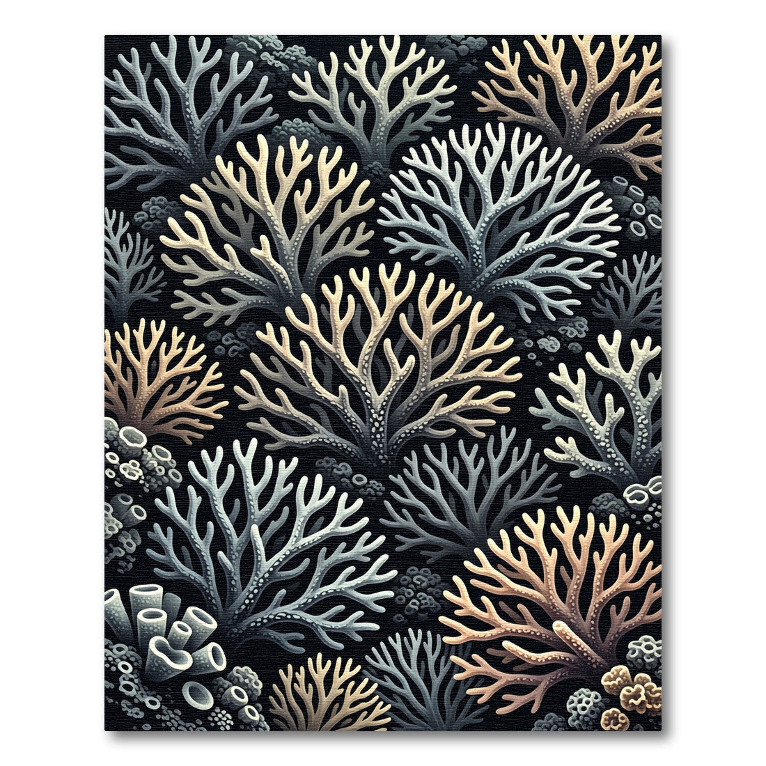 Oceanic Coral Branch Composition Rug