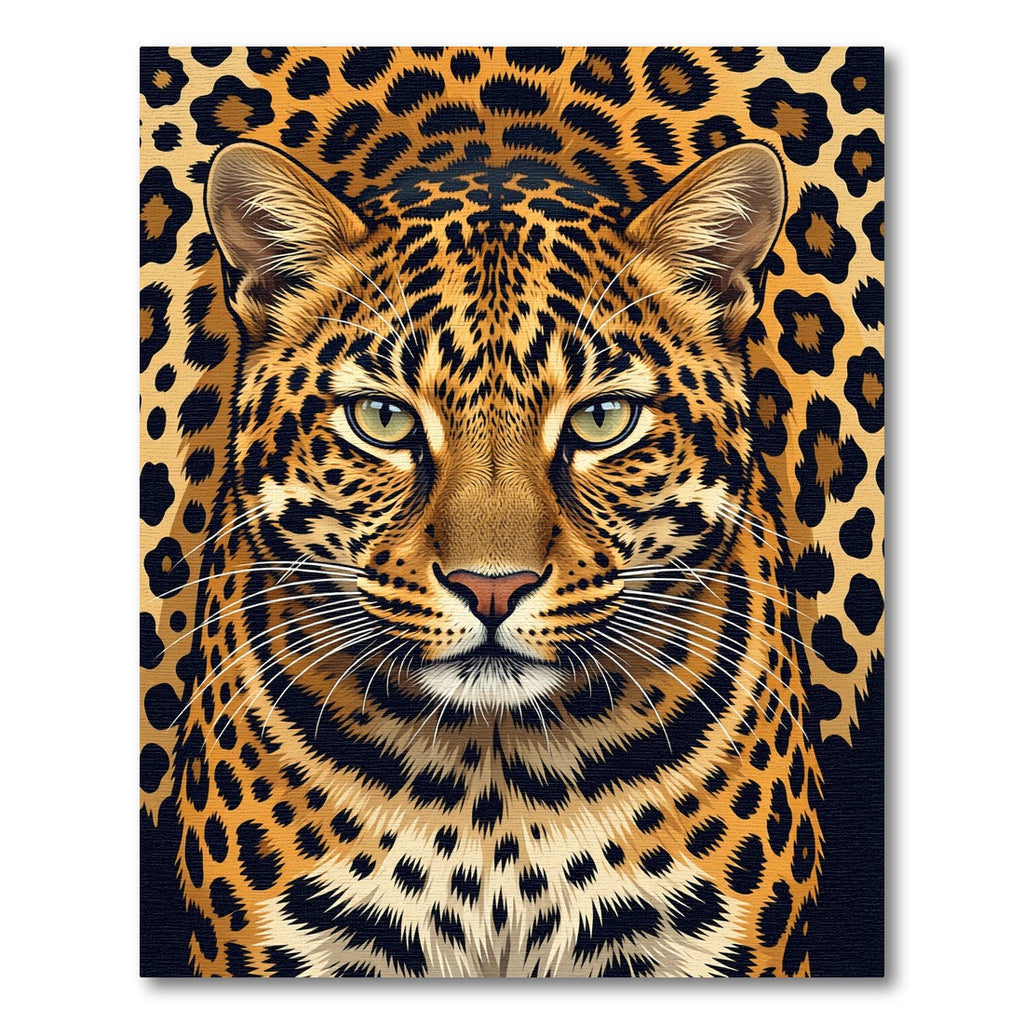 Golden Leopard Spots Face Rug