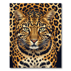 Golden Leopard Spots Face Rug