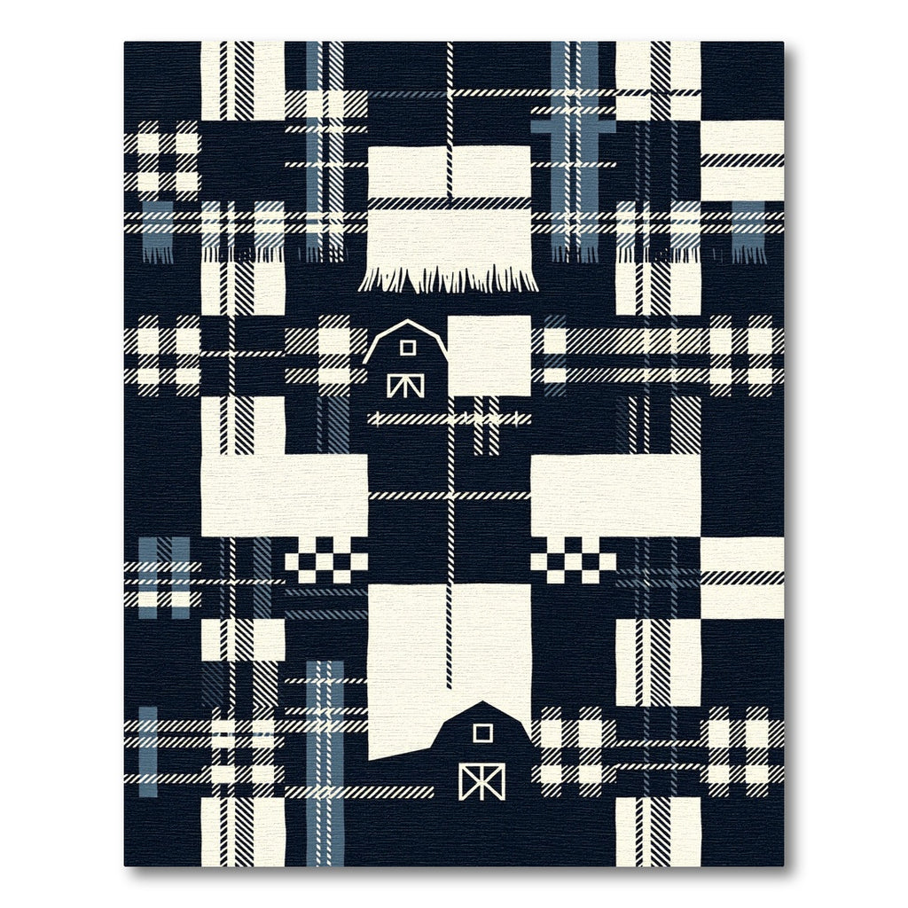 Navy Farmhouse Plaid Barn Rectangle Feature Rug