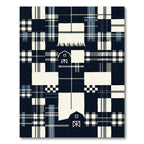 Navy Farmhouse Plaid Barn Rectangle Feature Rug