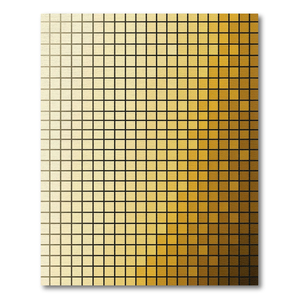 Modern Golden Gradient Grid Rug