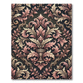 Elegant Mauve Floral Damask Scroll Rug