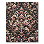 Elegant Mauve Floral Damask Scroll Rug