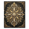 Ornate Golden Starburst Filigree Accents Rug