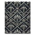 Ornate Silver Quatrefoil Lattice Rug