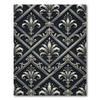 Ornate Silver Quatrefoil Lattice Rug
