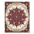 Intricate Terracotta Floral Mandala Medallion Rug