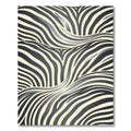 Modern Abstract Monochrome Wavy Zebra Rug