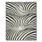 Modern Abstract Monochrome Wavy Zebra Rug