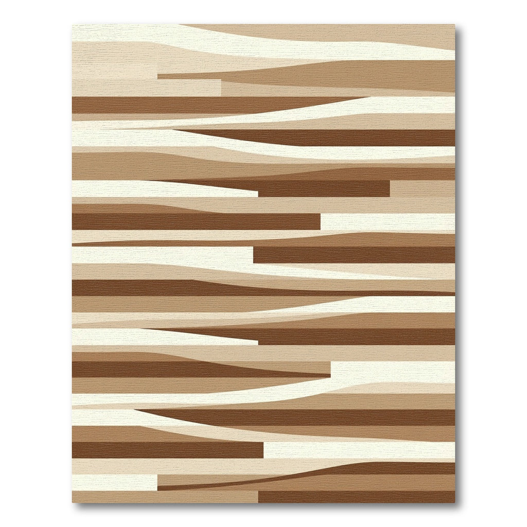 Earthy Tones Layered Wood Grain Rug