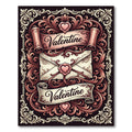 Victorian Valentine Heart Scroll Rug
