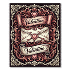 Victorian Valentine Heart Scroll Rug