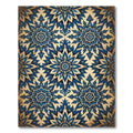 Vivid Blue Floral Starburst Medallion Rug